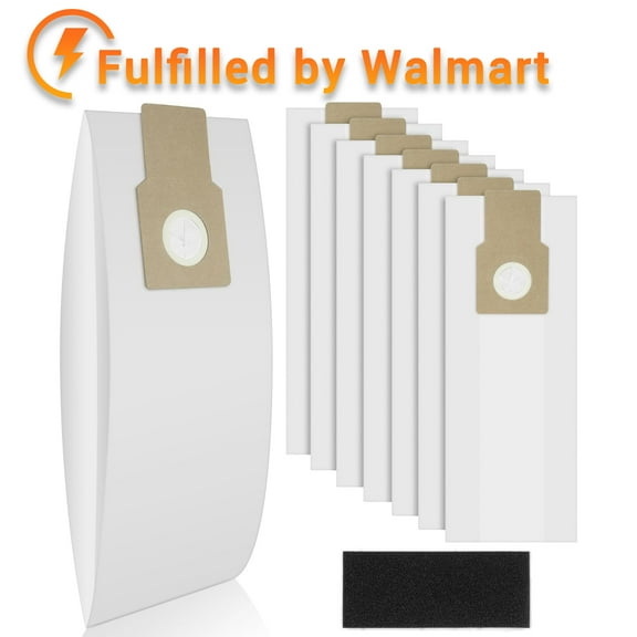 Type U/L/O Vacuum Bags for Kenmore 5068, 50688, 50690, 50105 Upright Vacuum, 8 Pack Paper Bags for Miele Type Z, S170-S180, S183, S184, for Panasonic Type U-2, with 1 Foam Filter