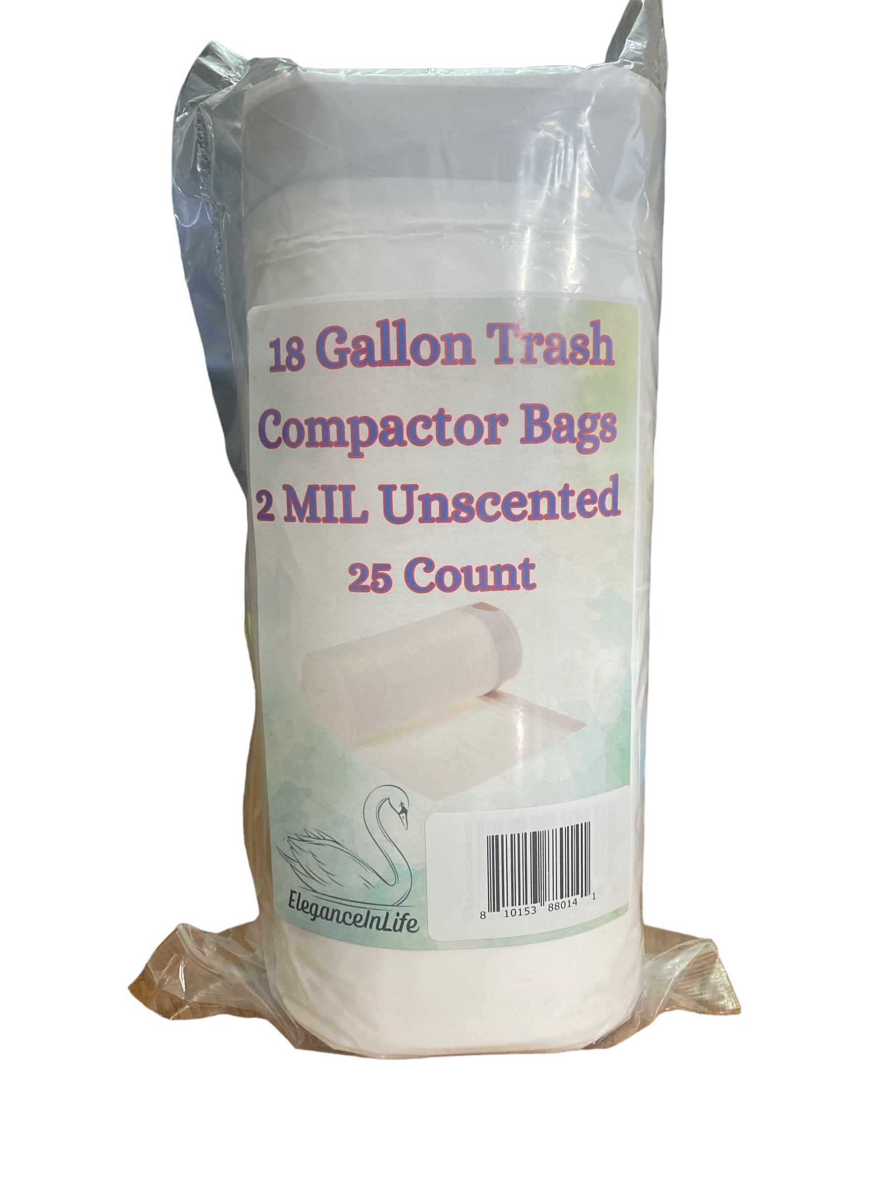 Eleganceinlife 18 Gallon Trash Compactor Bags 2 MIL Unscented 25 Count