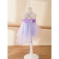 thumbnail image 4 of iiniim Robe de Danse Lyrique à Sequins pour Filles Robe Tutu de Ballet Dos Croisé Justaucorps de Gym une Pièce Tenues de Danse Violet m, 4 of 7