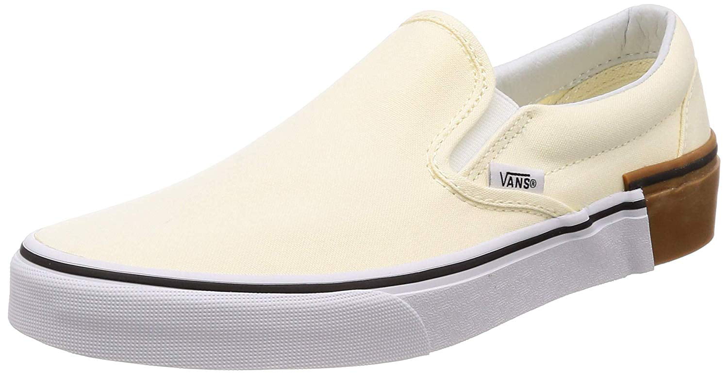 Vans Classic Slip On Gum Block Classic White Men's Skate Shoes Size 9.5 ...