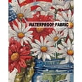 thumbnail image 5 of Pack of 2 Outdoor Pillow Covers, American Flag Daisy Vintage Linen Waterproof Square Throw Pillowcase Cushion Decorative Pillow Covers for Couch Patio Tent, 24x24 in, 5 of 6