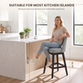 thumbnail image 4 of EOP 26'' Swivel Counter Height Bar Stools Set of 6, Modern Upholstered Bar Stools with Curved Back and Solid Wood Legs, Bar Chairs for Kitchen Island Home Bar, Gray, 4 of 11