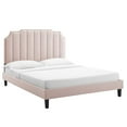 thumbnail image 2 of Colette Full Performance Velvet Platform Bed, 2 of 10