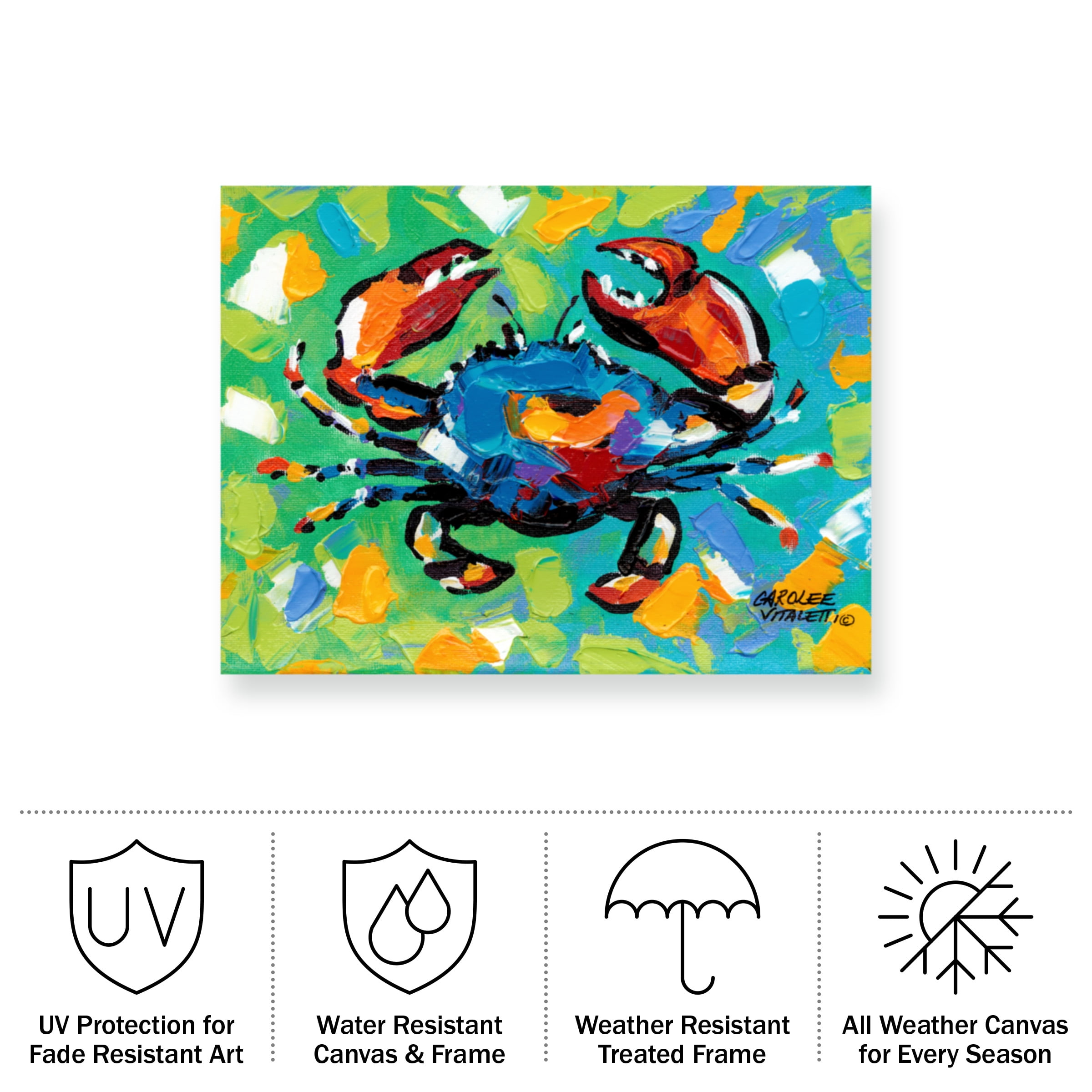Carolee Vitaletti 'Seaside Crab II' Outdoor Canvas 35x35