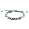 thumbnail image 1 of Woven Bracelet with 10 Miraculous Medal Beads Great Catholic Gift for First Communion and Confirmation Adjustable for Comfortable Fit Stylish Religious Accessory Light Blue with Silver-Tone Bea, 1 of 2