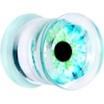 thumbnail image 2 of Body Candy Womens 00G 2Pc Clear Acrylic Blue Eyes Double Flare Tunnel Plug Ear Plug Gauges Set of 2 10mm, 2 of 3