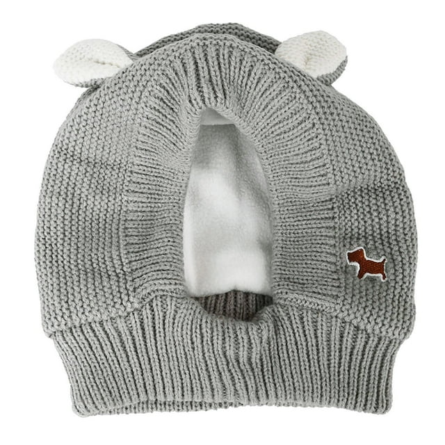 Orejas de conejo para otoño e invierno, plus terciopelo, tejido de punto, perros grandes, pelo dorado, gorro cálido y resistente al viento, cubre cabeza para mascotas.