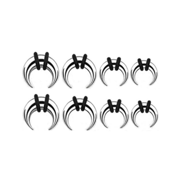 Zaya Body Jewelry 9 Steel Septum Stretching Kit Pinchers 0g-14g Pinchers Horseshoes Talons Tapers Crescents gauges 0g 1g 2g 4g 6g 8g 10g 12g 14g stretching kit