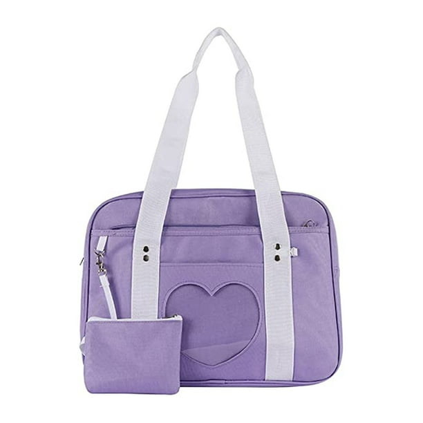 Bolso Escolar Japonés, Bolso De Lona Para Mujer, Bolsos Escolares Con Forma De Corazón De Estilo Japonés, Bolsos De Hombro Para Estudiantes De Secundaria Kearding AP006550-01