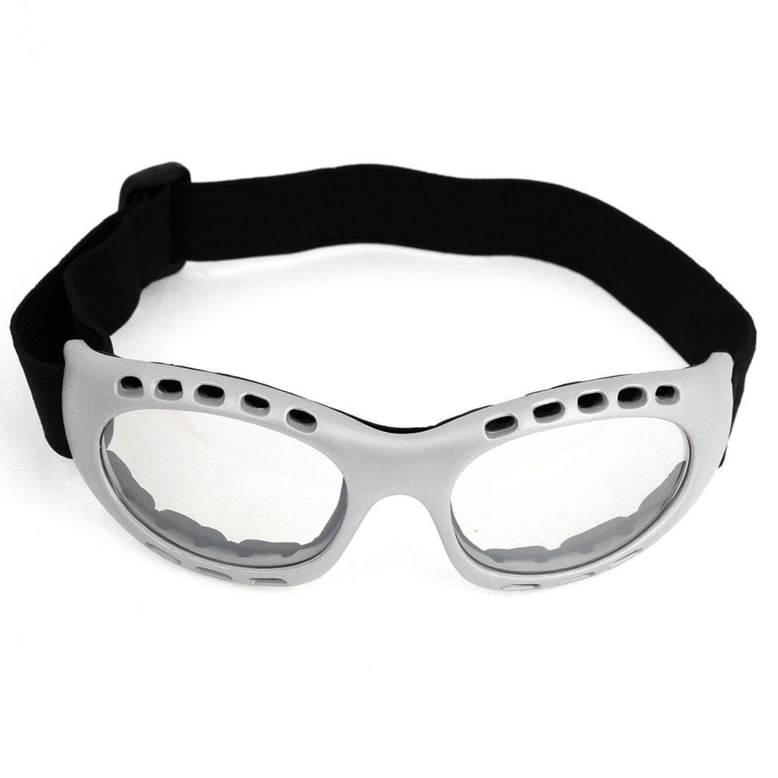 Unisex Gray Plastic Full Frame Clear Lens Anti Sand Sports Ski Goggles Glasses by