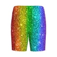 thumbnail image 4 of Rocae Glitter Rainbow for Men's Soft Sleep Pajama Shorts, Waistband and Pockets, 4 of 9
