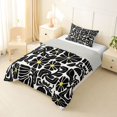thumbnail image 2 of Homewish Boho Daisy Flower Twin Comforter Sets,Contemporary Aesthetic Bedding Set,White Black,Light Gray Reversible,2pcs,1 Comforter and 1 Pillowcase, 2 of 7
