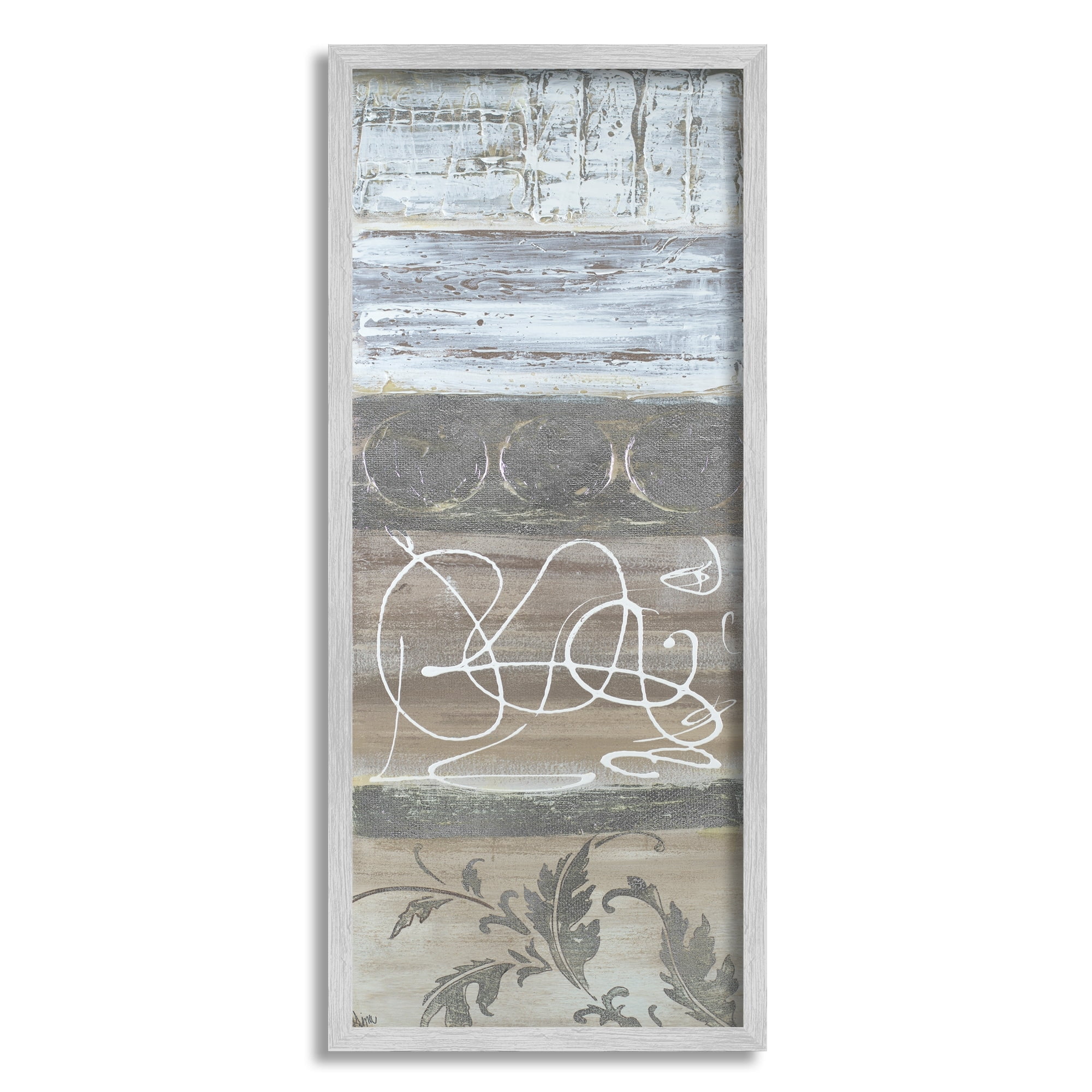 Stupell Industries Artistic Organic Sediment Pattern Abstract Line Floral Layers,13 x 30, Design by Gina Ritter