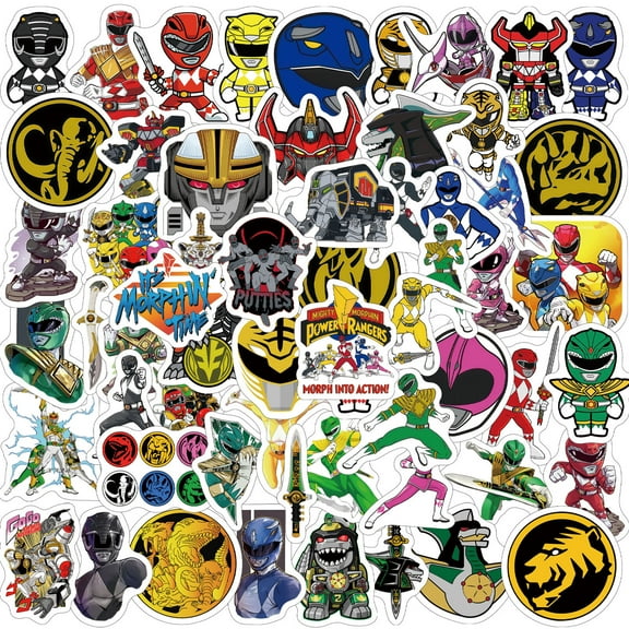 120 PCS For Mighty Morphin Cartoon For Power Rangers Sticker Pack for Teens - Waterproof Vinyl Decals for Water Bottles, Laptops, Skateboards & Suitcases for Girls Boys Ideal Holiday Party Gift