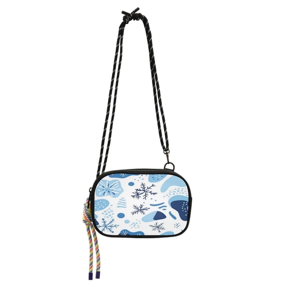 Stylish Crossbody Phone Bag Purse Handbags Adjustable Strap, Compact Design for Essentials Cartoon Snowflakes and Shapes