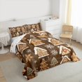 thumbnail image 3 of Manfei Merry Christmas Full Size Comforter Sets for Kid, Brown Rustic Cabin Bedding Comforter Set, Cartoon Xmas Tree Reversible Bedding Sets, Lightweight Room Decor, 3-Piece, 3 of 8