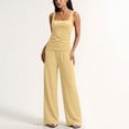 thumbnail image 3 of Idoravan Lounge Sets for Women Loose Tank Top Wide Leg Pants Soft Comfy Pajamas Set 2-Piece Outfits, 3 of 6