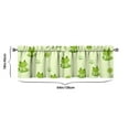 thumbnail image 3 of Farmhouse Kitchen Valance with Frog & Mushroom Print - 54 Inch Short Curtain for Small Windows, Cartoon Flower Plant Pattern Rod Pocket Valance in Solid Green, Light Filtering Polyester, 3 of 3