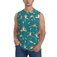 thumbnail image 2 of Lsque Giraffes Doing Various Yoga Print Men's Cotton Blend Sleeveless Muscle Shirts (S-3XL)- Moisture Wicking, Odor Protection, UPF 30+,X-Large, 2 of 8