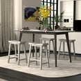 thumbnail image 2 of Kadyn Bar Stools, Barstools, Counter Stools, Island Stools, Bar Chairs,Set of 2 24 Inch Counter Height Stools with Solid Wood Legs-Gray, 2 of 9