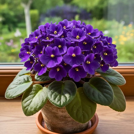 Purple Violet Live Plant, Vibrant Violet Flowers, Indoor Houseplant, 4-7 inches Tall in 4 inch Pot for Outdoor Planting