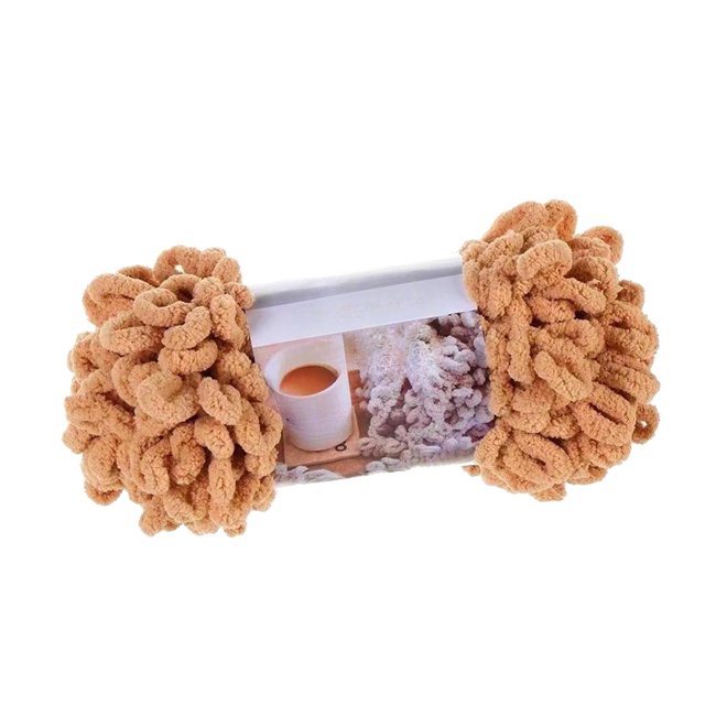 Hilo de lana grueso, hilo voluminoso, tejido a mano, tubo suave, hilo gigante, tela de crochet, bricolaje Caqui