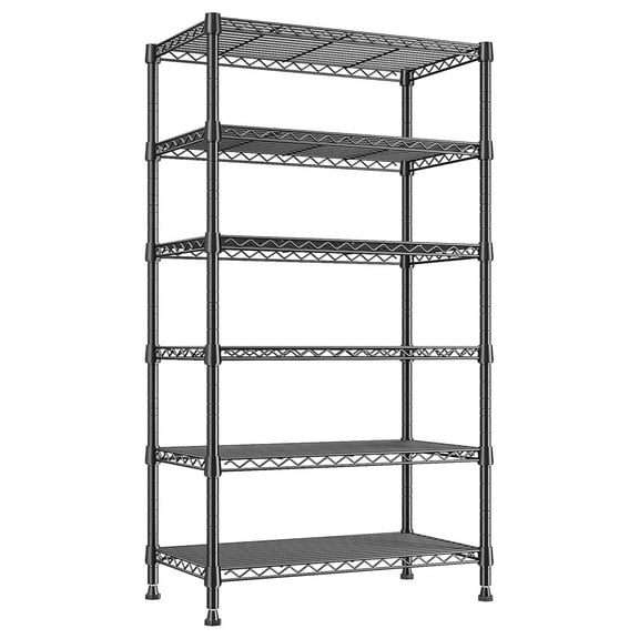 6-Tier Metal Shelving Unit Storage Shelves, Sturdy Wire Shelving Adjustable Deep Pantry Shelves Load 800LBS Dorm Storage Shelves for Kitchen Pantry Closet,13.8" D x 21.5" W x 70.5" H