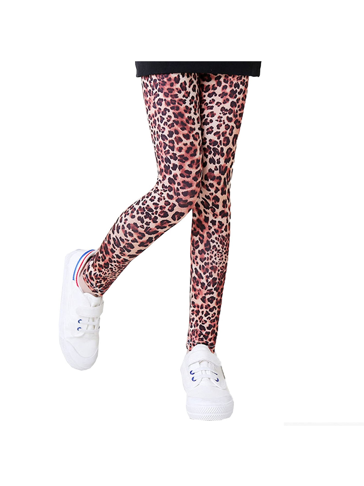 411Y Kid Little Girls Leopard Leggings Stretch Pants High Waist Ugly
