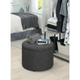 thumbnail image 4 of Convenience Concepts Designs4Comfort Pouf Rond pour Chaussures en Tissu Gris, 4 of 6