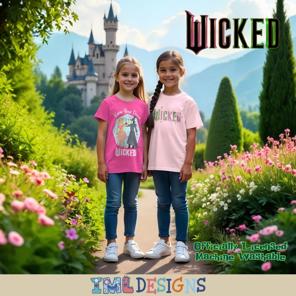 Wicked Girls Short Sleeve Graphic T-Shirt 2-Pack Bundle (Little Girls & Big Girls, Sizes 4-16)