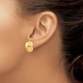 thumbnail image 3 of 14k Yellow Gold Clip-On Earrings for Women with Ridged Dome Design, Polished Finish, Classic Elegant Style for Everyday or Formal Wear, Fashion Jewelry with Omega Back, 3 of 6