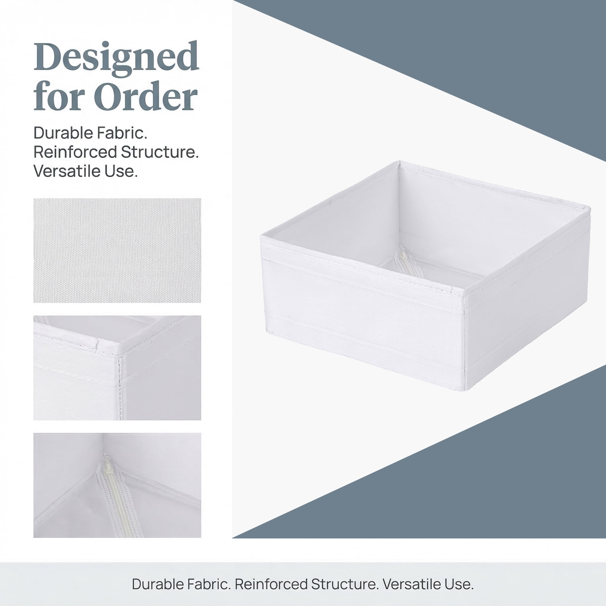 Unique Bargains 1pc Fabric Storage Bin for Shelves Closet White 11*11*5.1in