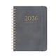 thumbnail image 2 of Organizador de horarios Planner A5 2025-2026 – tapa dura de imitación cuero, encuadernado en espiral, 140 hojas gruesas, diario portátil, negro azul marrón morado gris verde, 8,46x6,06 pulgadas, 2 of 6