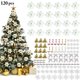 thumbnail image 1 of 120 unidades/juego de purpurina flores artificiales copo de nieve campana para la decoración del árbol de Navidad, plata Feliz Sencillez, 1 of 5