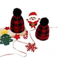 thumbnail image 3 of Viworld Spring Winter Parent-Child Hat, Buffalo Plaid Knit Beanie Cap with Faux Fur Pom Pom for Family Matching Mother Baby, 3 of 6