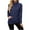 Navy, variant on Fesfesfes Fashion Women Flannel Shirt Casual Solid Turtleneck Long Sleeve Fall Blouse Pullver Tops Under $10