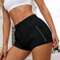 thumbnail image 5 of Hurxie Women's Running Shorts with Zipper Pockets, Mid-Waisted Quick Dry Athletic Workout Sport Short Black,S, 5 of 6