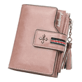 thumbnail image 1 of Cartera De Piel Para Mujer Con Diseño De Borlas Color Rosa Claro Malubero Malu1876, 1 of 4