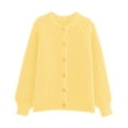 thumbnail image 5 of Cardigan Sweaters for Women Knitted Button Up Light Light Yellow Sweaters for Women Comfort Colors Winter Outfits Womens Casual Sweater, 5 of 5