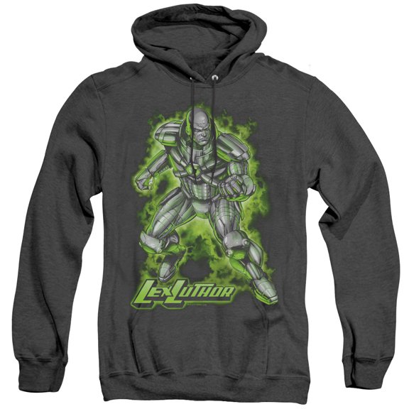 Superman Kryptonite Powered Adult Heather Hoodie Sweatshirt Black