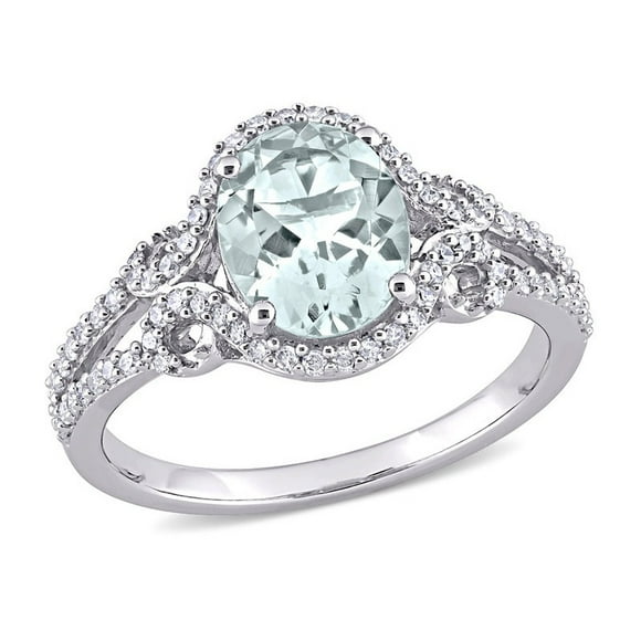 3.00 Carat (ctw) Clear Aquamarine and Morganite Ring in Sterling Silver
