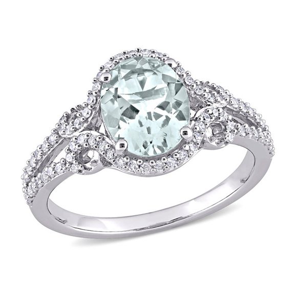 3.00 Carat (ctw) Clear Aquamarine and Morganite Ring in Sterling Silver