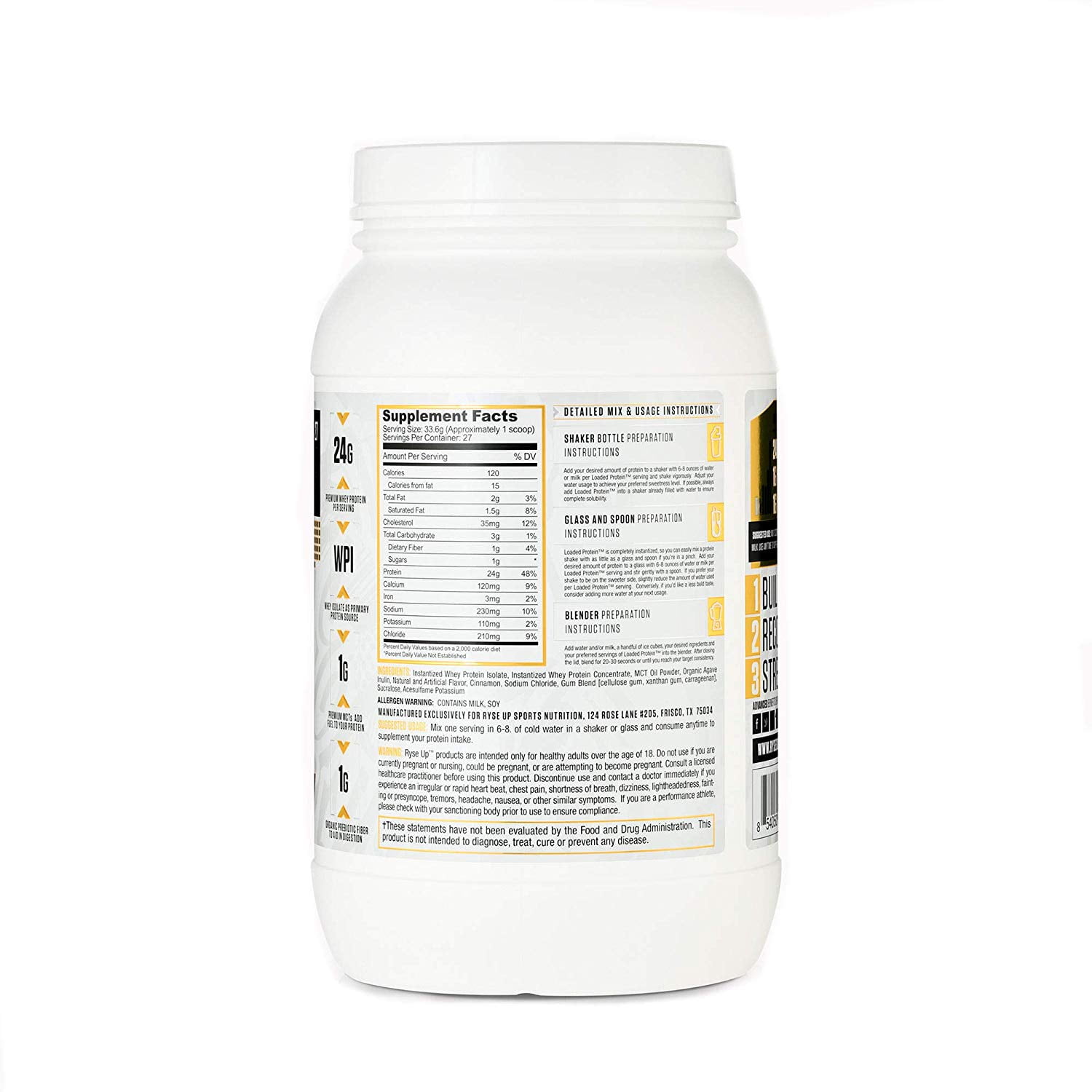 Loaded Premium Whey Protein with MCTs - Cinnamon Toast (2 Lbs. / 27 Servings)