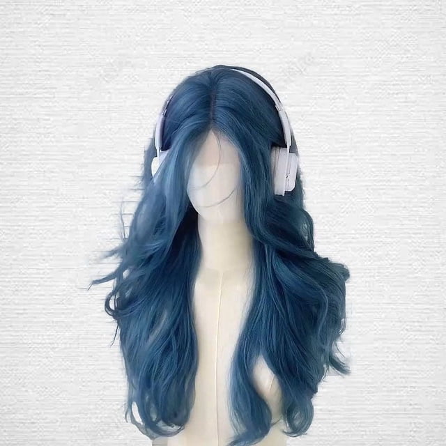 Fiudx Ofertas de la semana Peluca azul para mujer con pelo largo y rizado