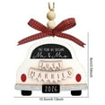 thumbnail image 5 of Dserfhy First Christmas Married Ornament Rustic Wooden Car Wedding Ornament with Buffalo Plaid Bow for Couples Bridal Shower Newly Married Wedding Decor, 5 of 8