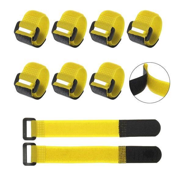 Uxcell 30Pcs Reusable Self-Gripping Cable Ties, 6.3" x 0.8" Hook and Loop Wire Organizers for Power Cords, Data Cables, TV/PC Wires - Adjustable & Durable Fabric Straps(Yellow)