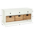 thumbnail image 4 of SAFAVIEH Damien 3-Drawer Storage Bench Distressed Cream, 4 of 5