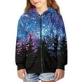 thumbnail image 3 of Xoenoiee Galaxy Forest Silhouette Girls Boys Zip-Up Hoodies Kids Fall Winter Warm Sweatshirt Jacket with Pocket Youth Long Sleeve Shirt Top Teen Clothes Outfits, 11-13 Years, 3 of 7