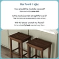 thumbnail image 6 of Now Furniture 30" Bar Stool, Set of 2 Wooden Backless Bar Height Kitchen Stool, Walnut, 6 of 8