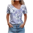 thumbnail image 1 of Top de Verano Mujeres Cuello en V Casual Top de Manga Corta, Ligera Primavera Y Blusa de Verano para las Mujeres, 1 of 5